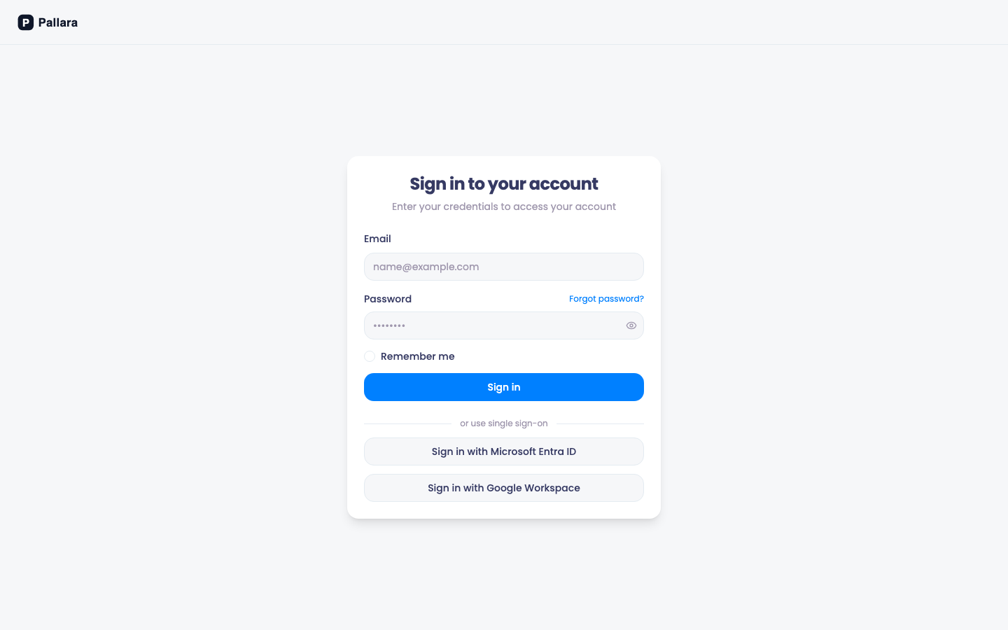 The staff sign-in page.