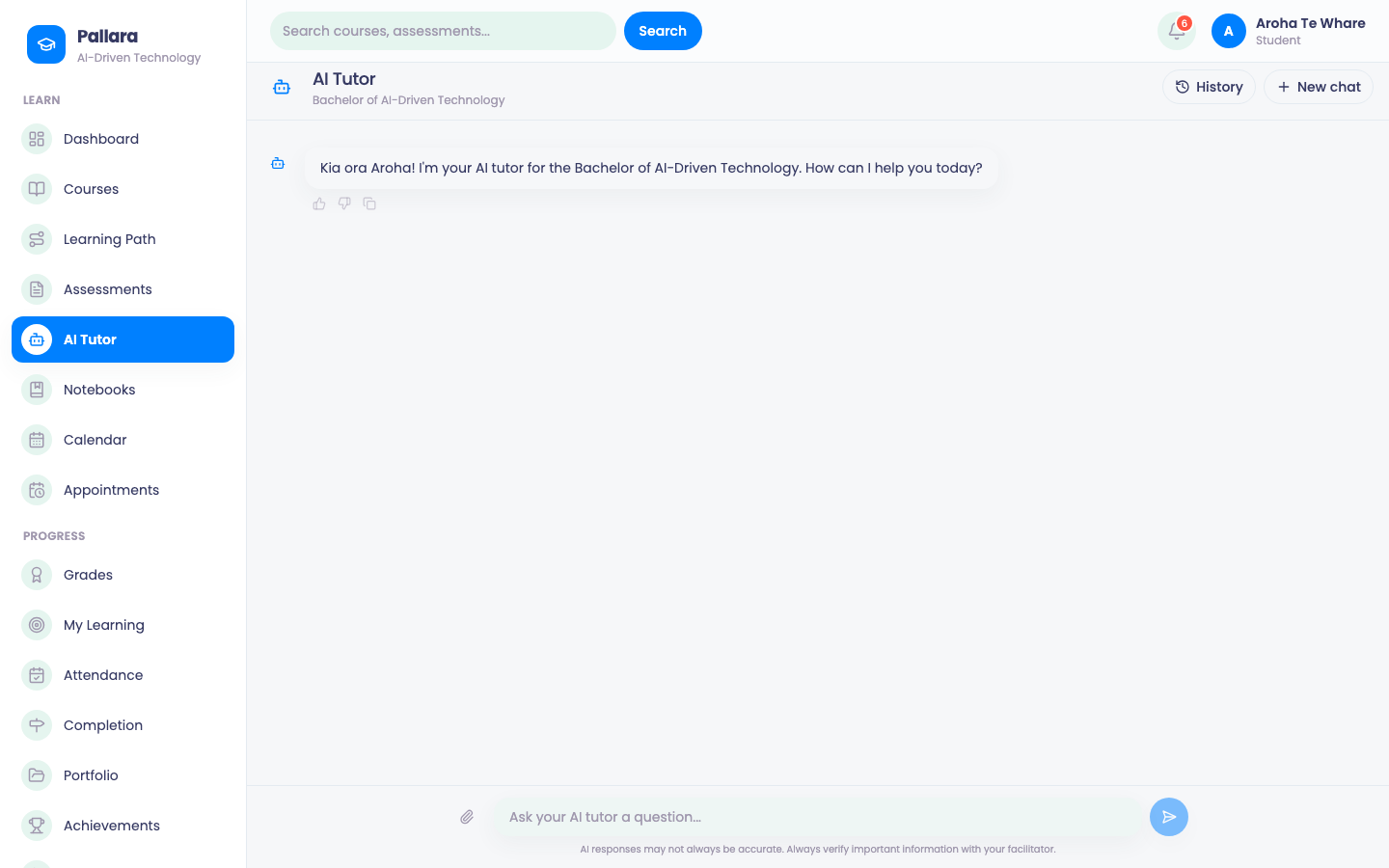 Aria, the AI Tutor.