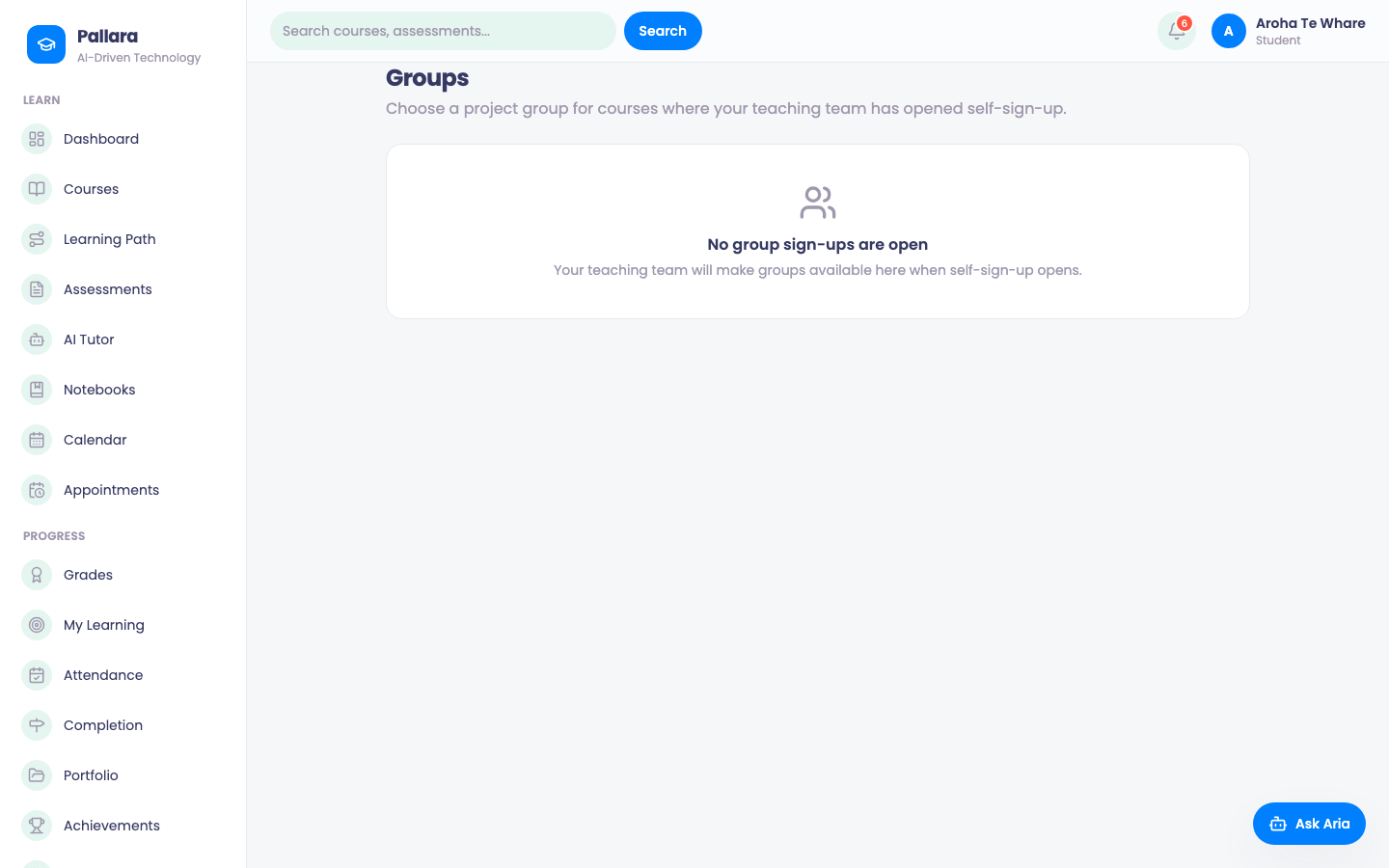 Groups: sets open for self sign-up.