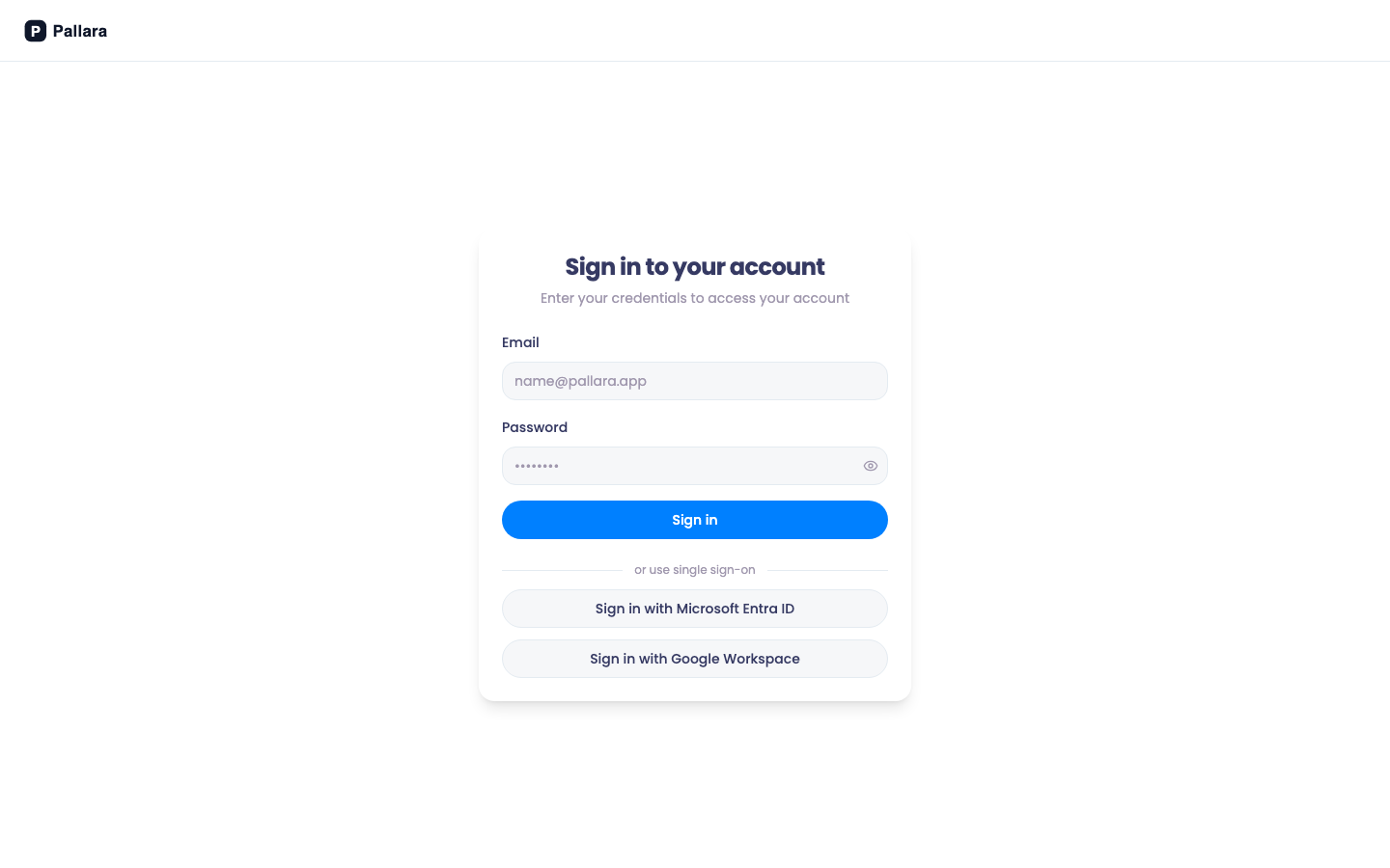 The learner sign-in page.
